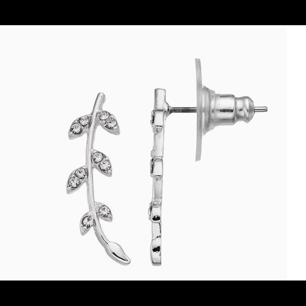 LC Lauren Conrad Pave Branch Climber Earrings